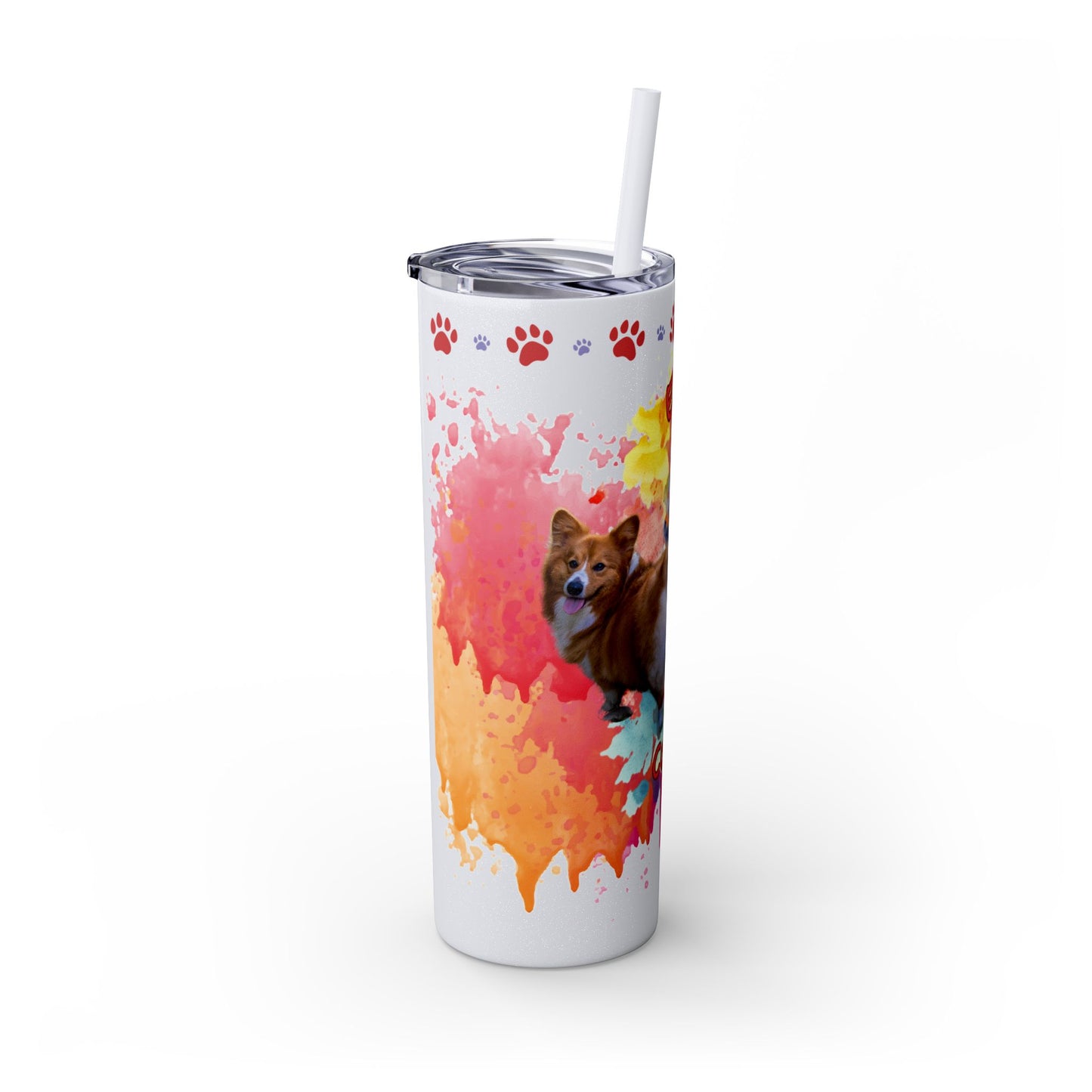 Emotional Support Human for my Corgi Skinny Tumbler with Straw