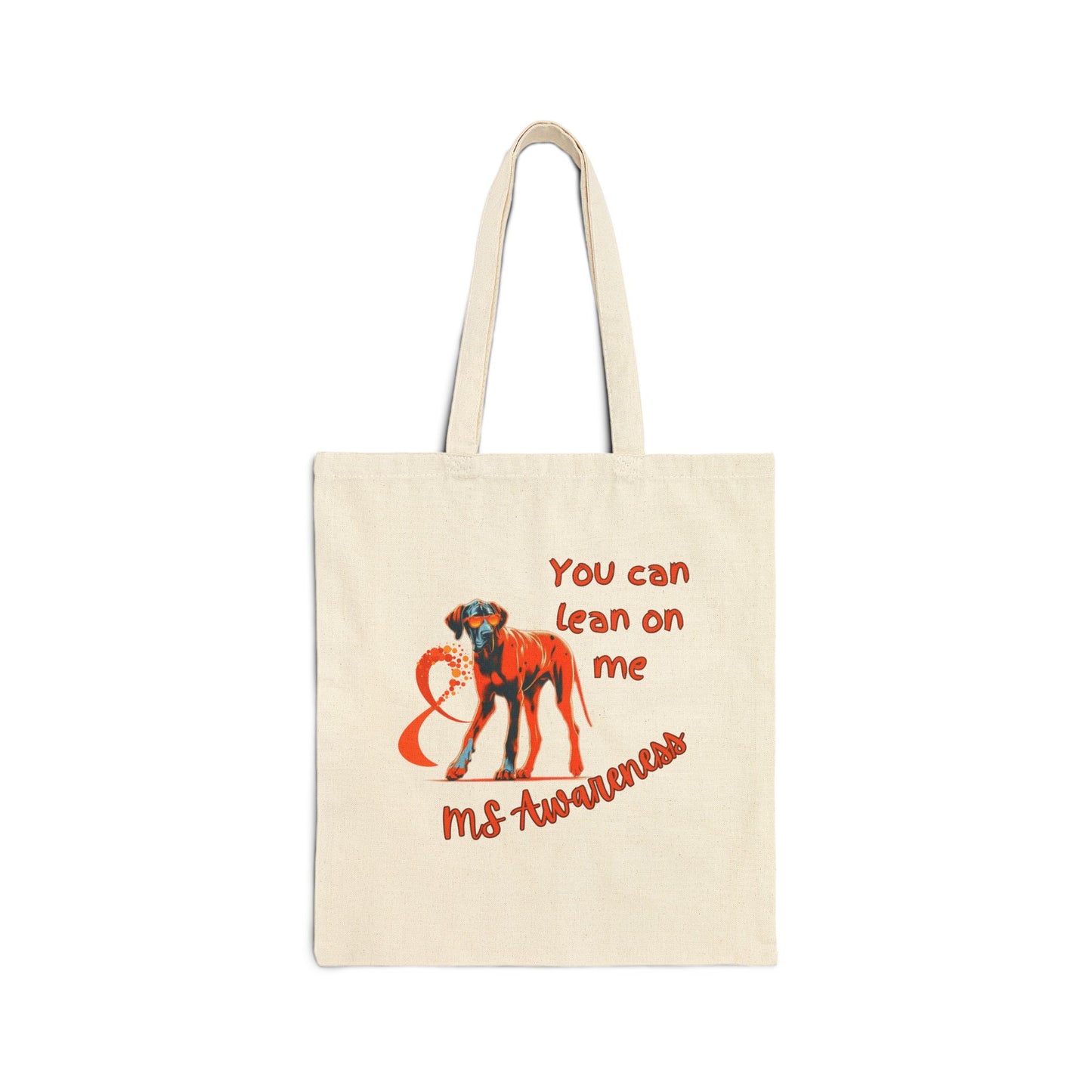 MS Awareness Great Dane lean on me Cotton Canvas Tote Bag
