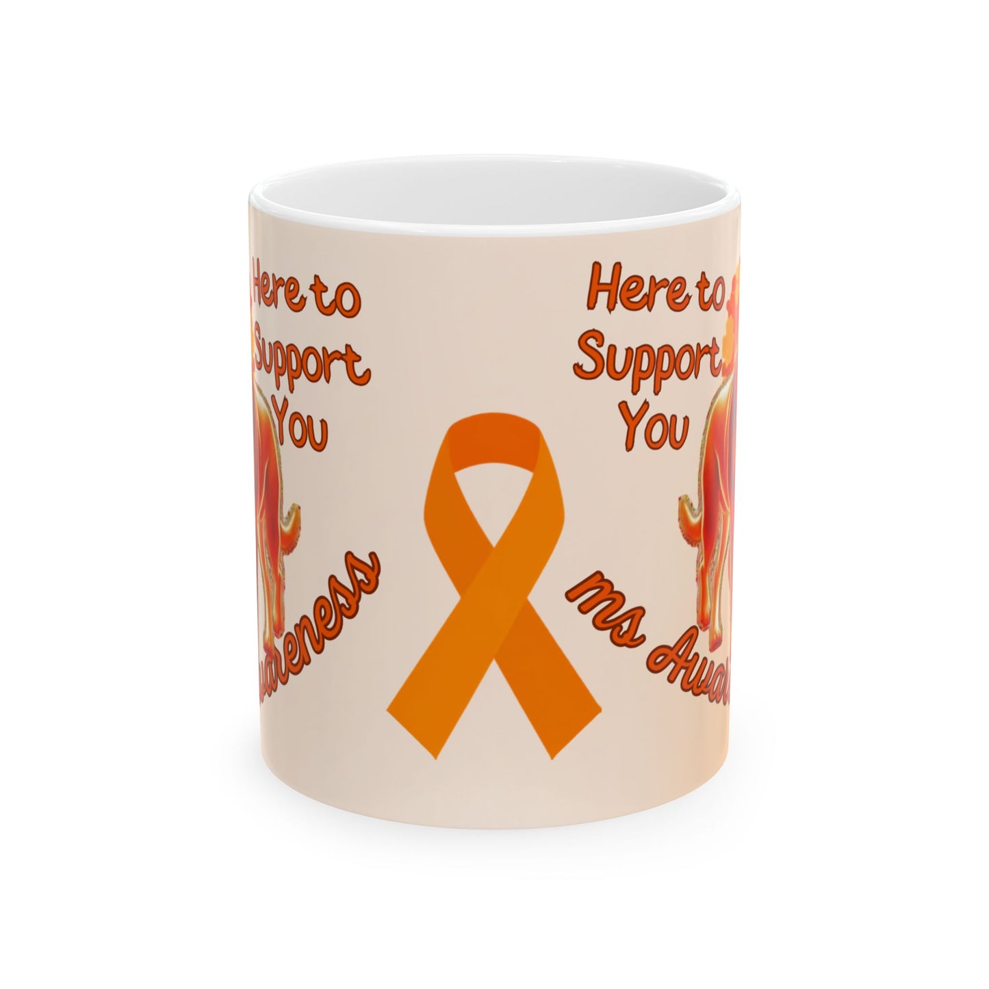 Labrador Retriever MS Awareness Ceramic Mug - "Here to Support You" Mobility Service Dog Coffee Cup