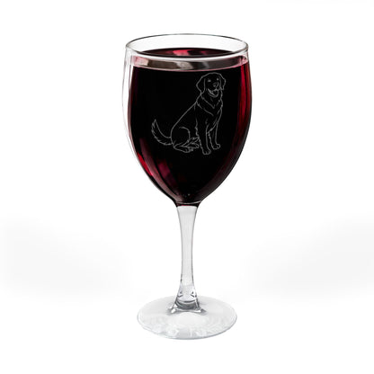 Golden Retriever Engraved Wine Glass