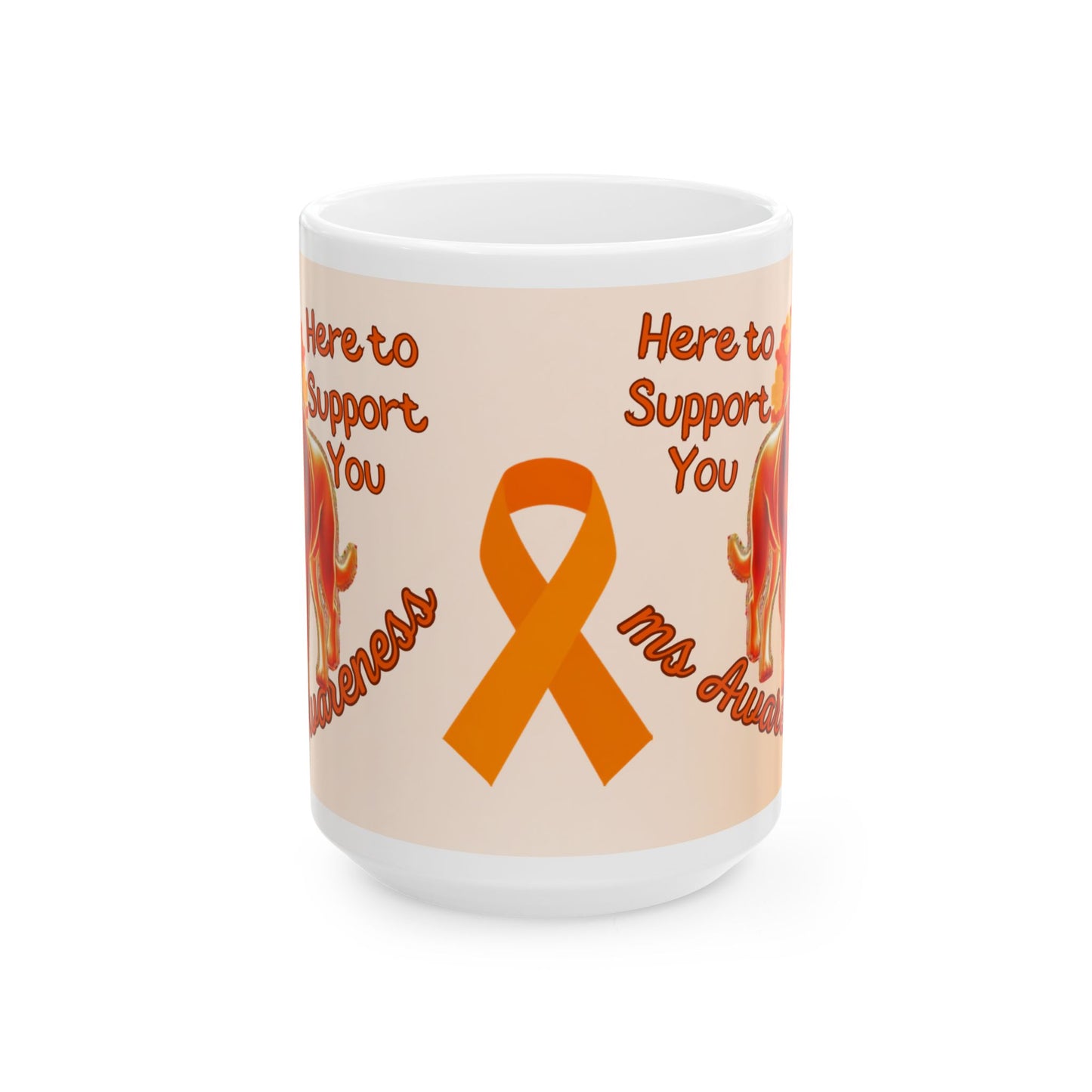 Labrador Retriever MS Awareness Ceramic Mug - "Here to Support You" Mobility Service Dog Coffee Cup