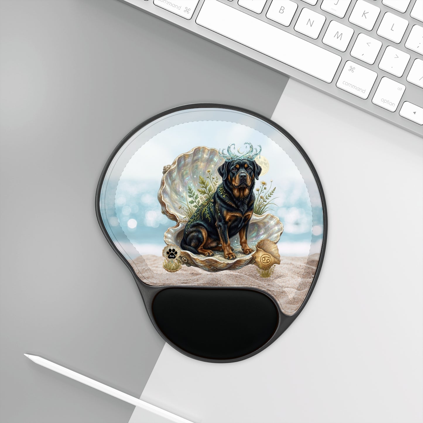 Luxury Cancer Zodiac Rottweiler Mouse Pad - Premium Water Element Office Desk Decor