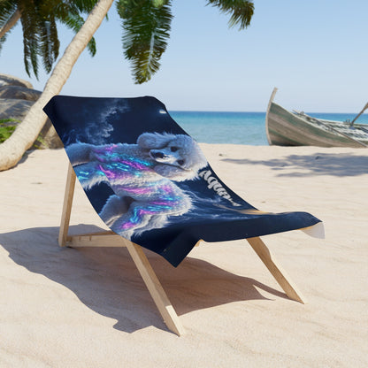 Aquarius Poodle Celestial Beach Towel