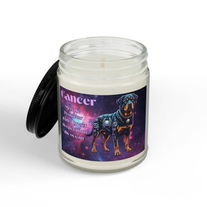 Rottweiler Cancer Zodiac Celestial Soy Candle – Eco-Friendly Scented Jar