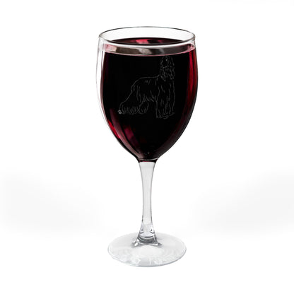 Afghan Hound Engraved Wine Glass