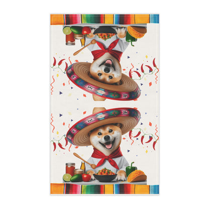 Shiba Inu Fiesta Tea towel