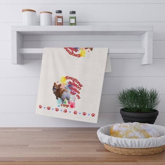 Emotional Support Human for my Corgi Tea Towel