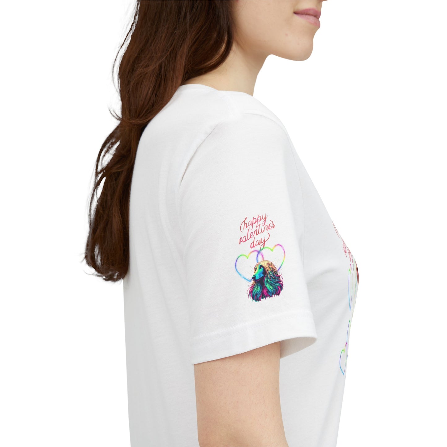 Afghan Hound Neon Hearts Valentine Tee