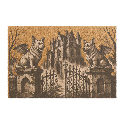 Corgi Gargoyle Angel Gothic Protector Welcome Mat