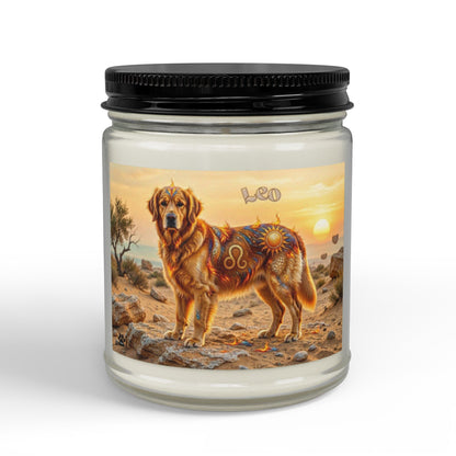 Golden Retriever Scented Soy Candle — Amber Jar with Black Lid (4oz & 9oz)