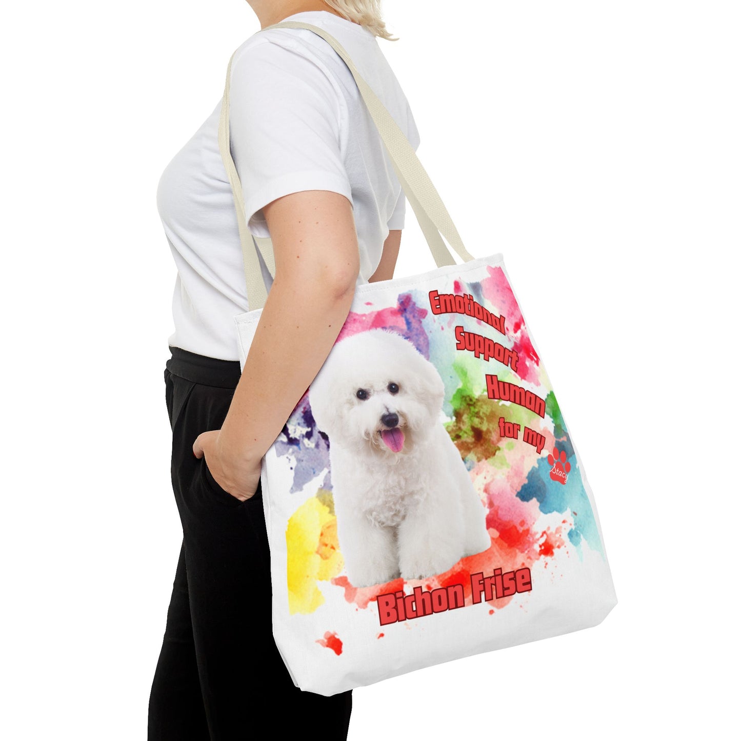 Emotional Support Human for my Bichon Frise Tote Bag