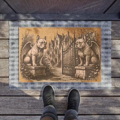 French Bulldog Gargoyle Angel Gothic Protector Welcome Mat