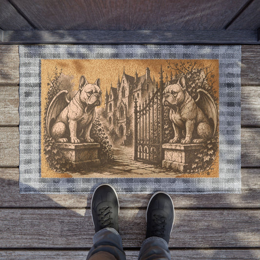 French Bulldog Gargoyle Angel Gothic Protector Welcome Mat