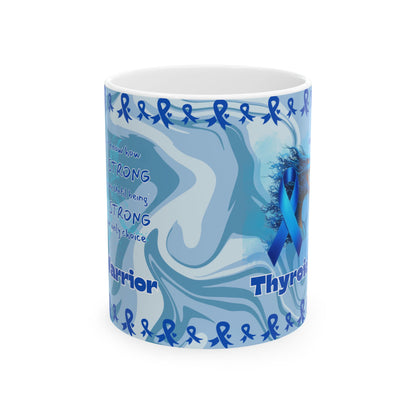 Thyroid Warrior- Thyroid Awareness- We are stong Ceramic Mug 11oz Dragon Courage