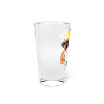 Emotional Support Human for my Boxer Clear Pint Glass