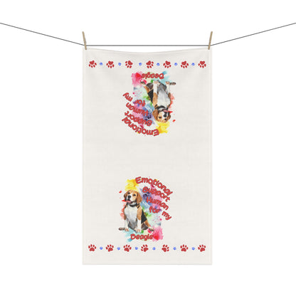 Emotional Support Human for my Beagle Tea Towel