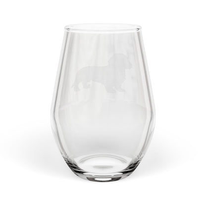Wire Hair Dachshund Sketch and Serve Engraved Stemless Wineglass
