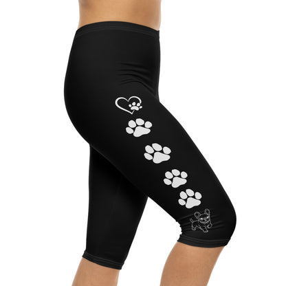 Paws and Hearts French Bulldog Capri Leggings