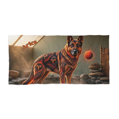 Aries German Shepherd Elements Beach Towel
