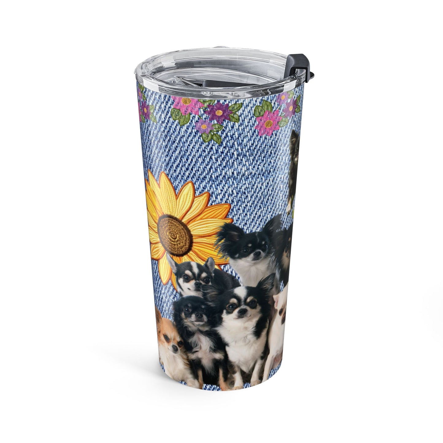 Denim and Daisy Chihuahua Coffee Tumbler - great for Chihuahua lovers gift