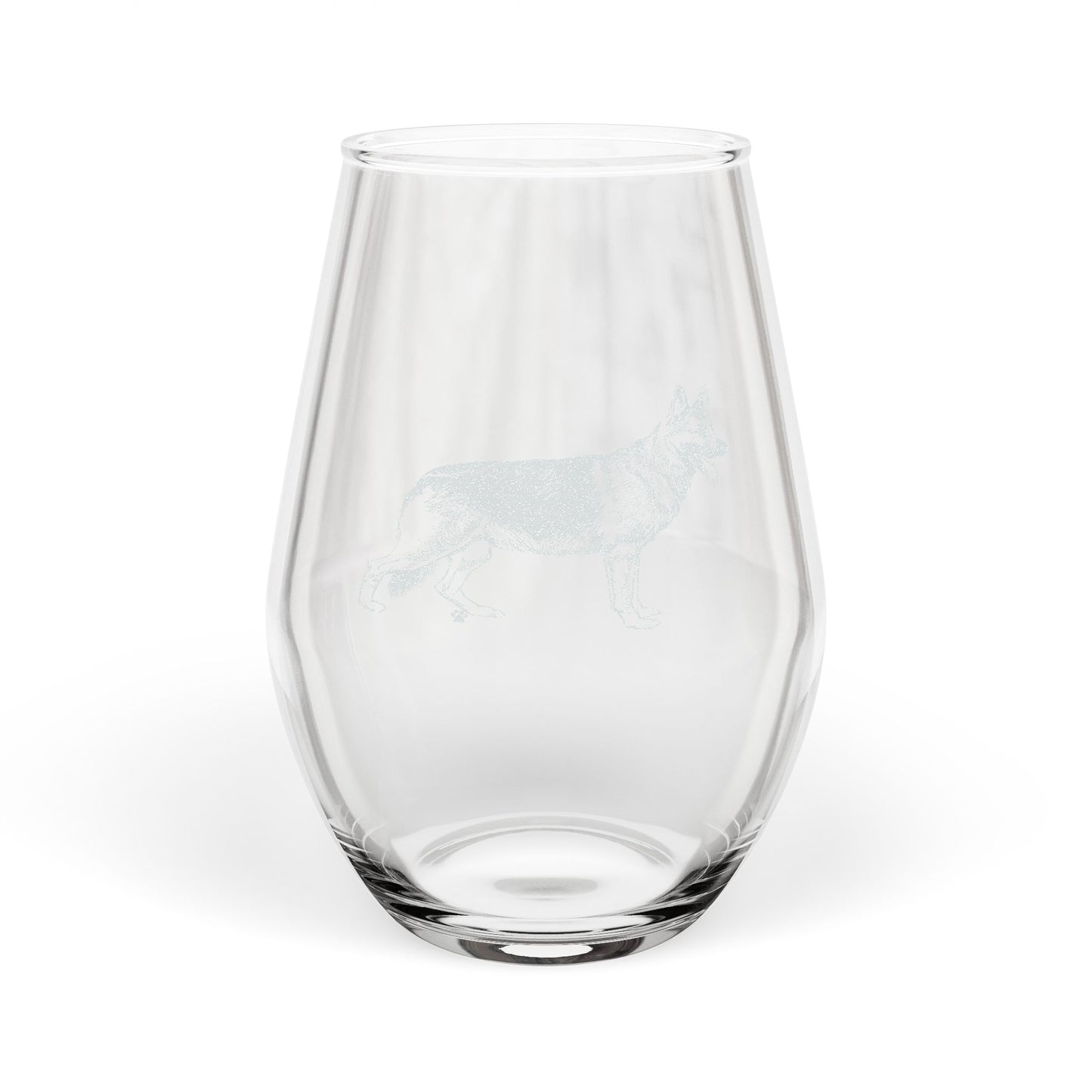 German Shepherd Sketch and Serve Engraved Stemless Wineglass