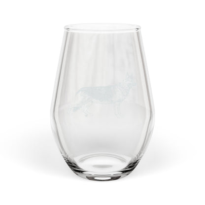 German Shepherd Sketch and Serve Engraved Stemless Wineglass