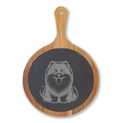 Pomsky Engraved Charcuterie Board, Dog Lover Cheese Board & Serving Platter
