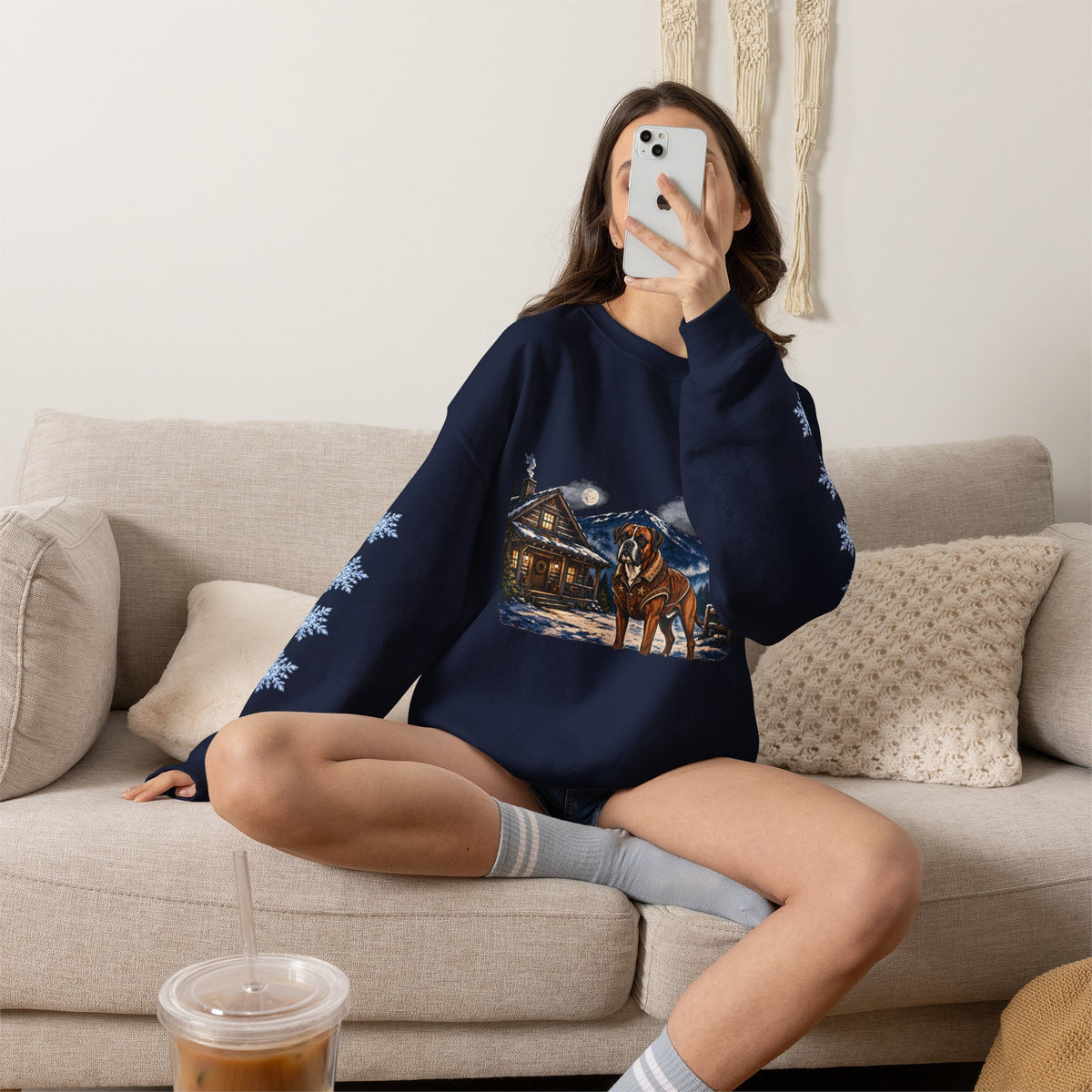 Boxer Smoky Mountain Christmas Sweatshirt