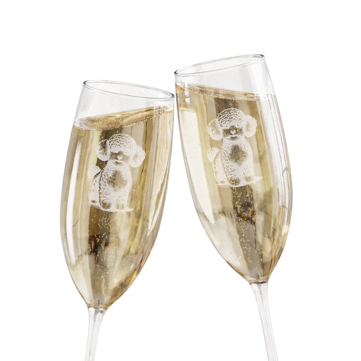 Toy Poodle Engraved Champagne Flute