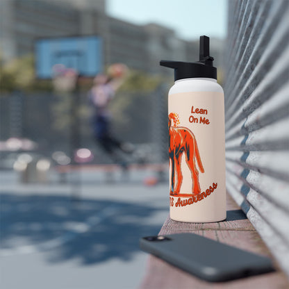 Great Dane "Lean on Me" MS Awareness Stainless Steel Water Bottle