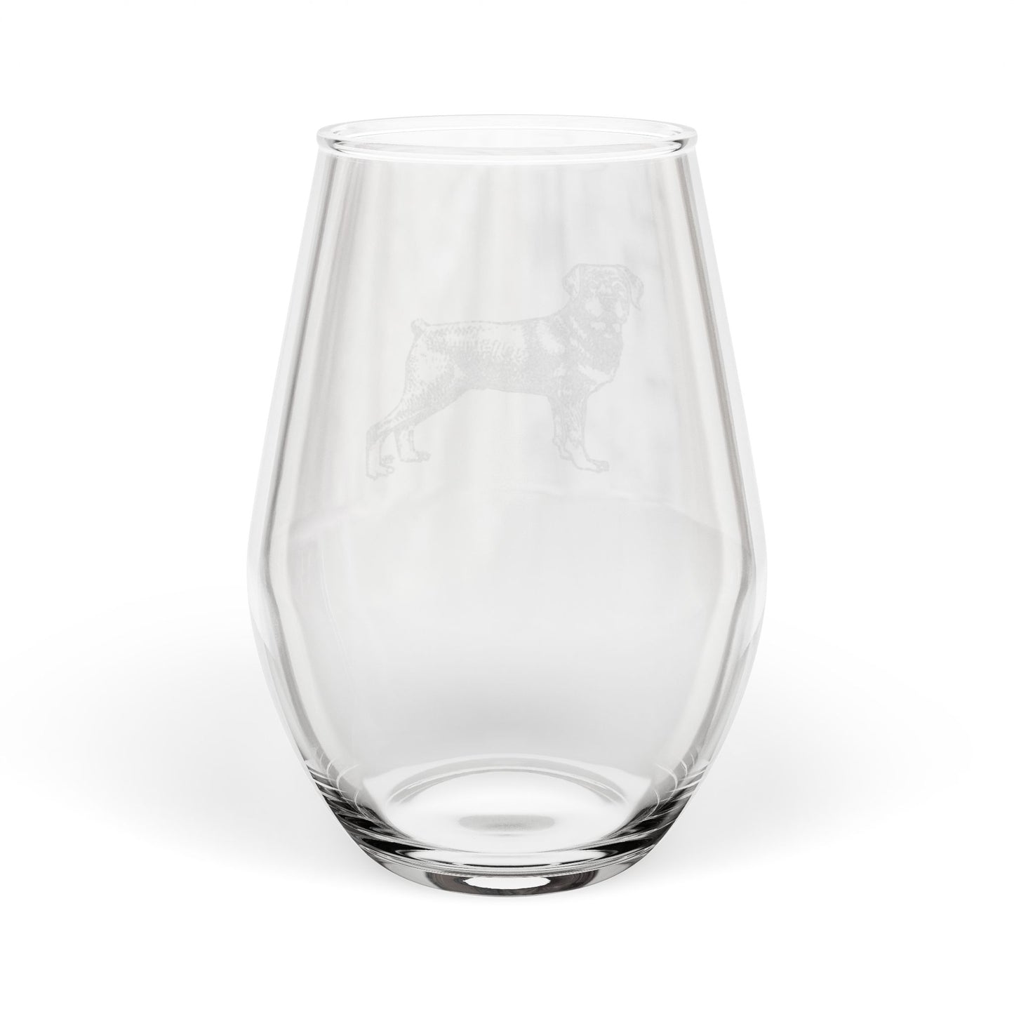 Rottweiler Sketch and Serve Engraved Stemless Wineglass