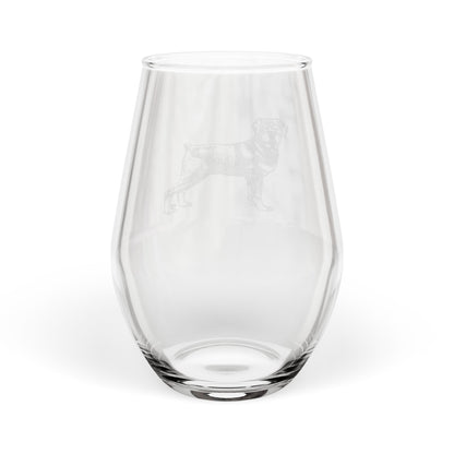 Rottweiler Sketch and Serve Engraved Stemless Wineglass