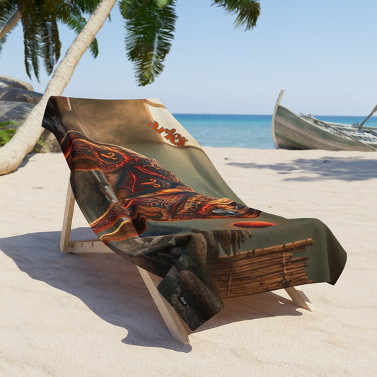 Aries German Shepherd Elements Beach Towel