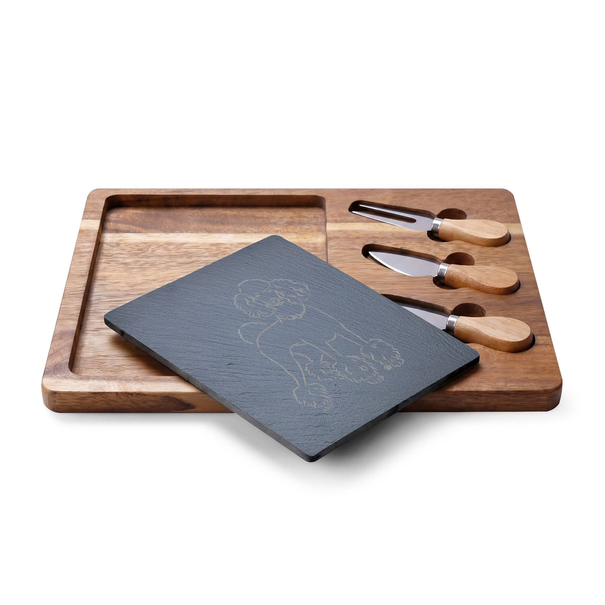 Standard Poodle Engraved Charcuterie Board, Dog Lover Cheese Board & Serving Platter