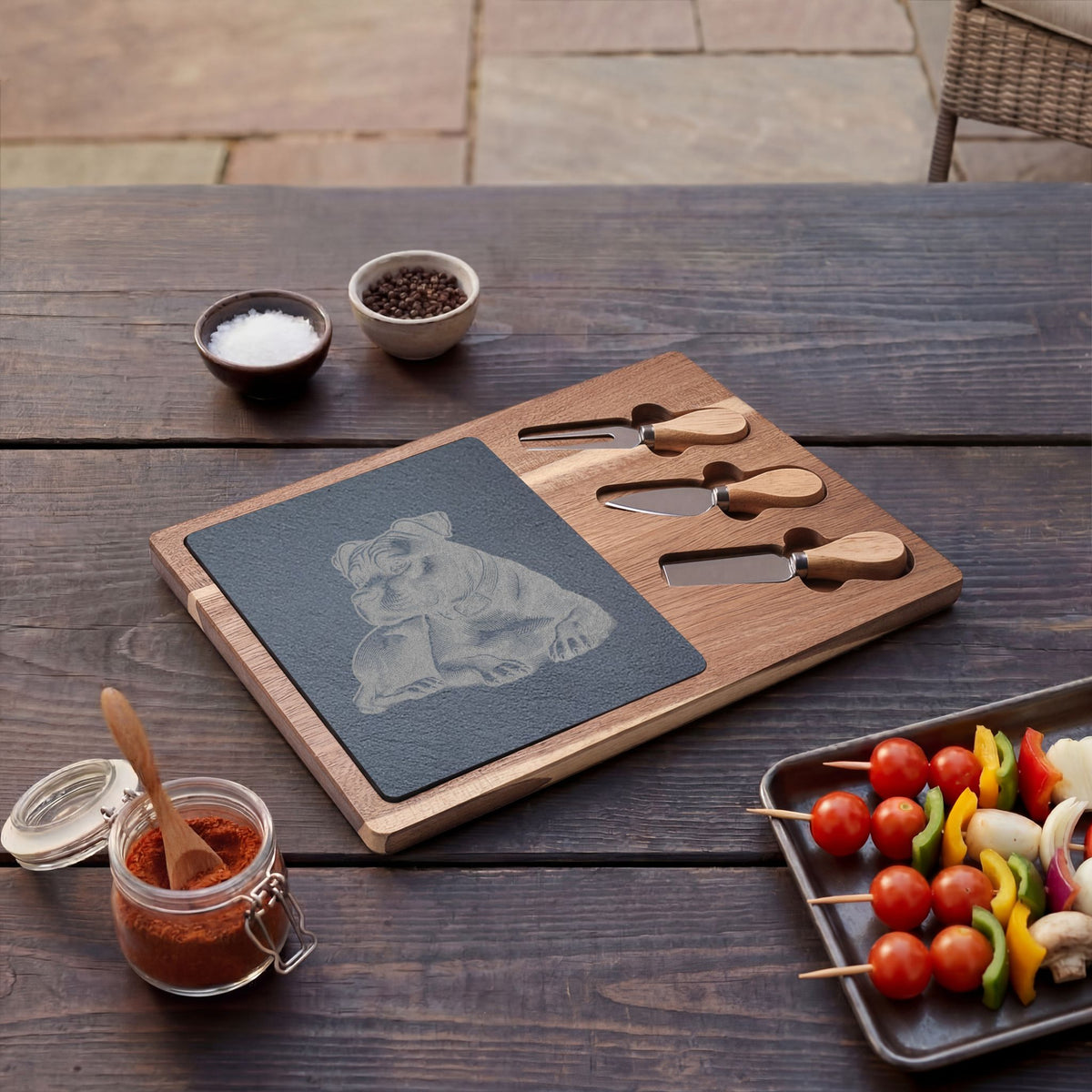 Pitbull Engraved Charcuterie Board, Dog Lover Cheese Board & Serving Platter