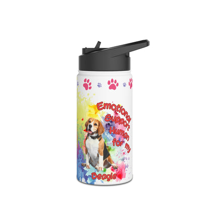 Emotional Support Human for my Beagle Water Bottle