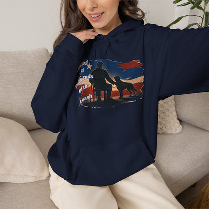Healing at Both Ends of the Leash™ – Veterans Day Support Unisex Heavy Blend Hooded Sweatshirt