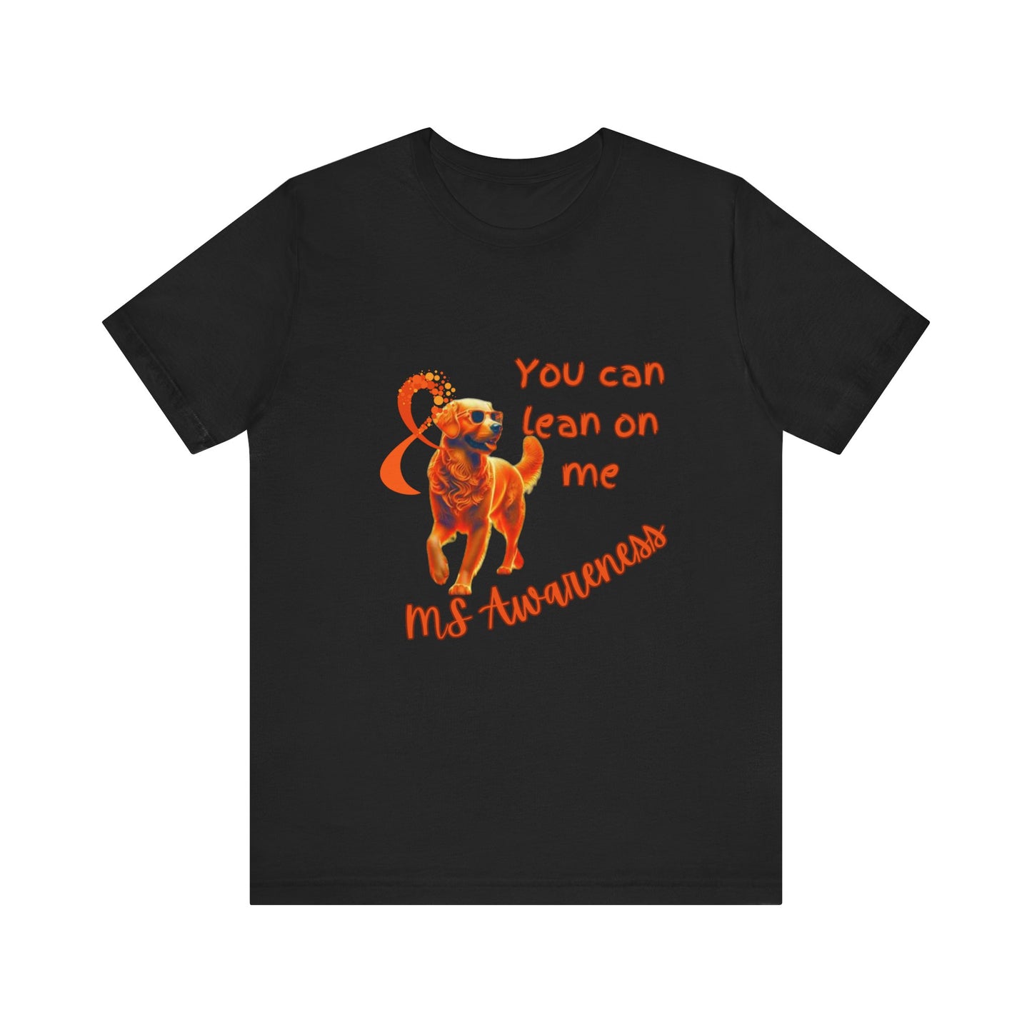 MS Awareness Golden Retriever lean on me Unisex Jersey Short Sleeve Tee