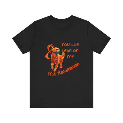 MS Awareness Golden Retriever lean on me Unisex Jersey Short Sleeve Tee