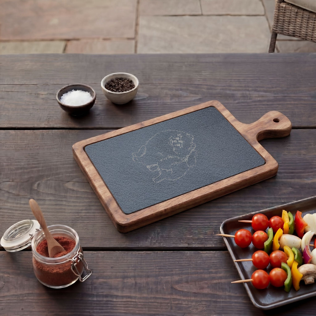 Pomeranian Engraved Charcuterie Board, Dog Lover Cheese Board & Serving Platter