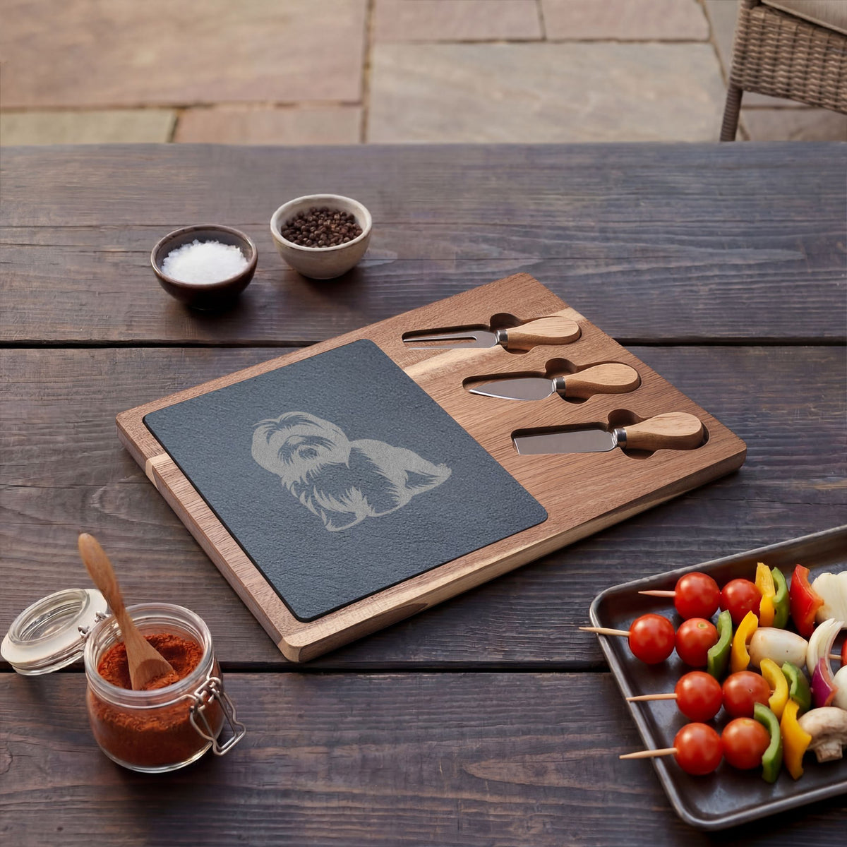 Shih Tzu Engraved Charcuterie Board, Dog Lover Cheese Board & Serving Platter