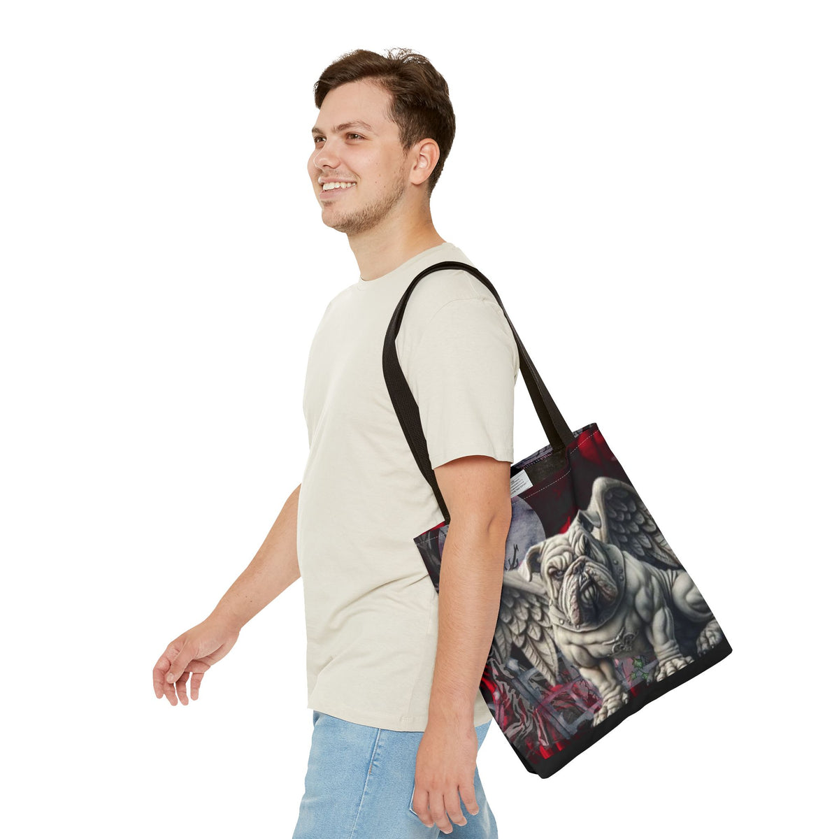 American Bulldog Angelic Gargoyle Protector Tote Bag