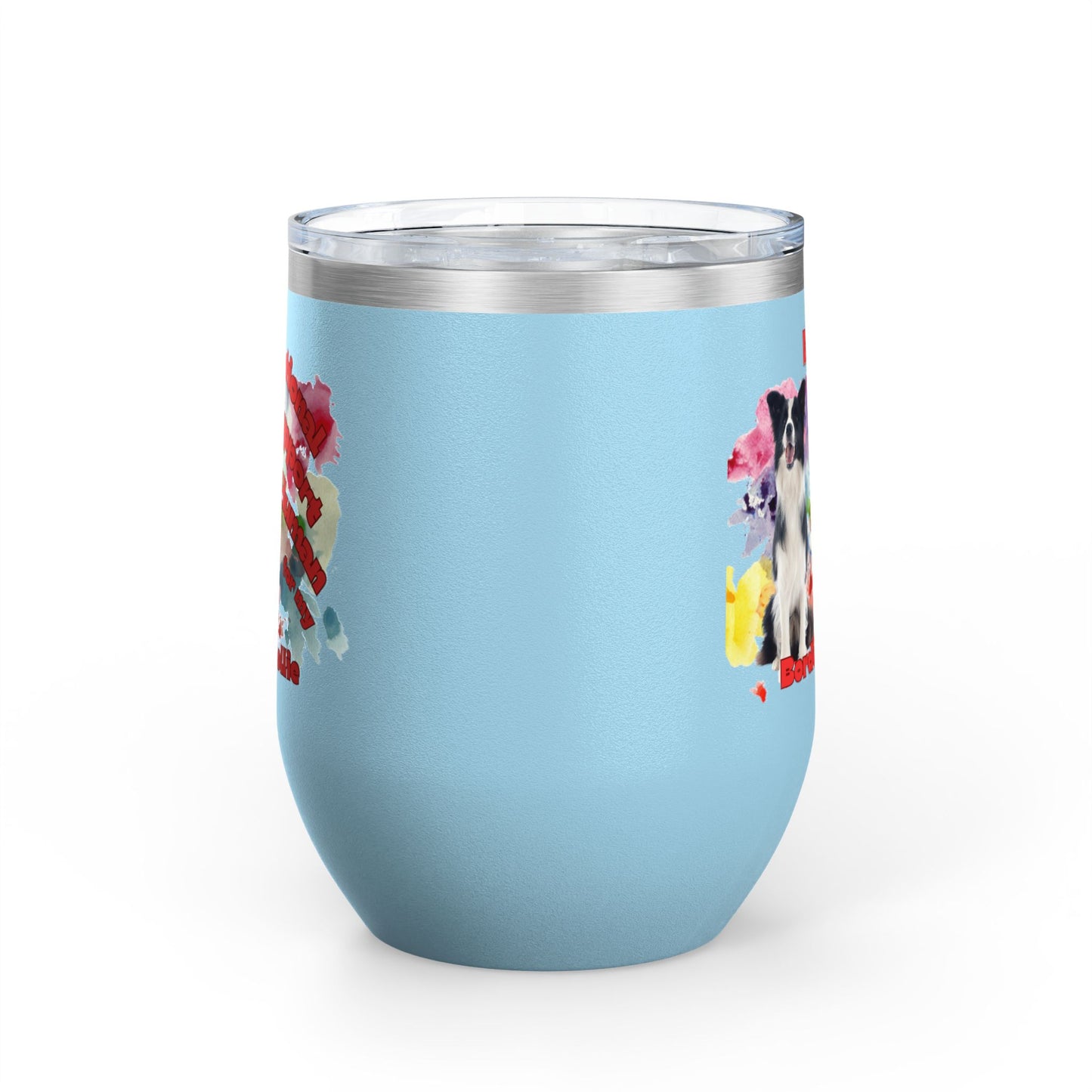 Emotional Support Human for my Border Collie Wine Tumbler