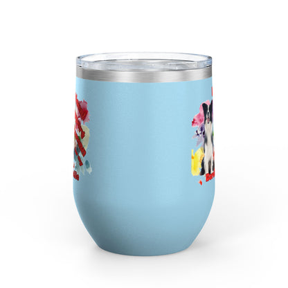 Emotional Support Human for my Border Collie Wine Tumbler