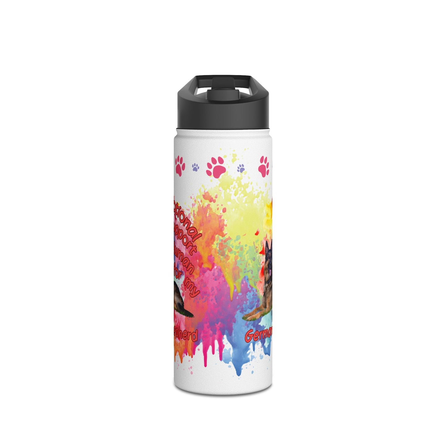 Emotional Support Human for my German Shepherd Sports Water bottle