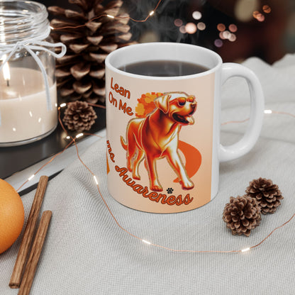 Labrador Retriever MS Awareness Ceramic Mug - "Lean on Me" Mobility Service Dog Coffee Cup