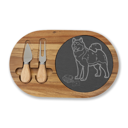 Shiba Inu Engraved Charcuterie Board, Dog Lover Cheese Board & Serving Platter