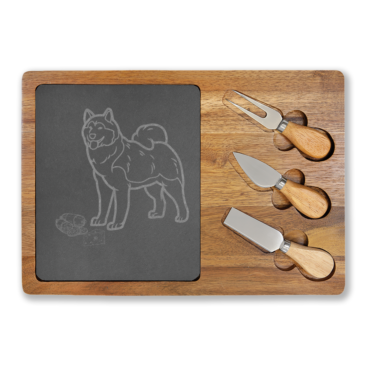 Shiba Inu Engraved Charcuterie Board, Dog Lover Cheese Board & Serving Platter