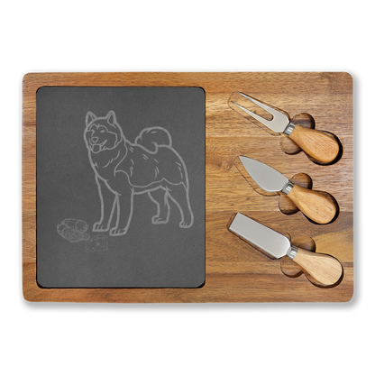 Shiba Inu Engraved Charcuterie Board, Dog Lover Cheese Board & Serving Platter