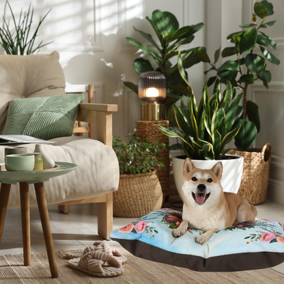 Corgi Fairytale Pet Bed - Soft Floral Dog Bed with Fairy Design